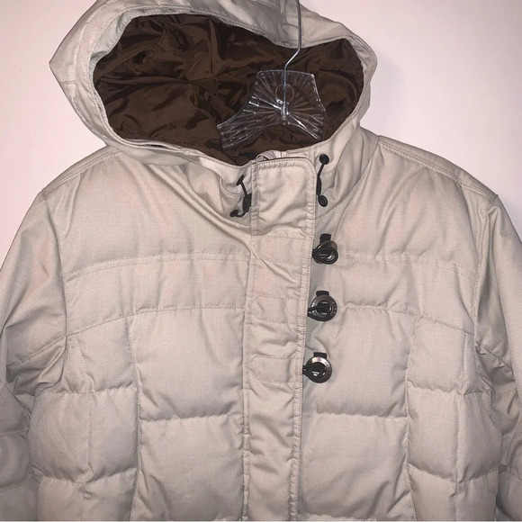 Sorel Cream Brown Winter Hooded Jacket Down Filled S - Picture 12 of 13